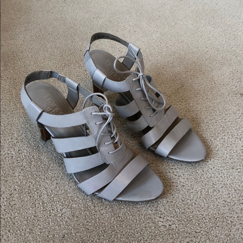 Franco Sarto gray leather heels size 7 1/2
